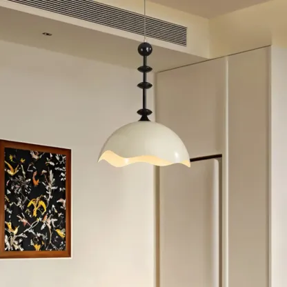 White Acrylic Pendant Light with Remote & Adjustable Height Image - 1