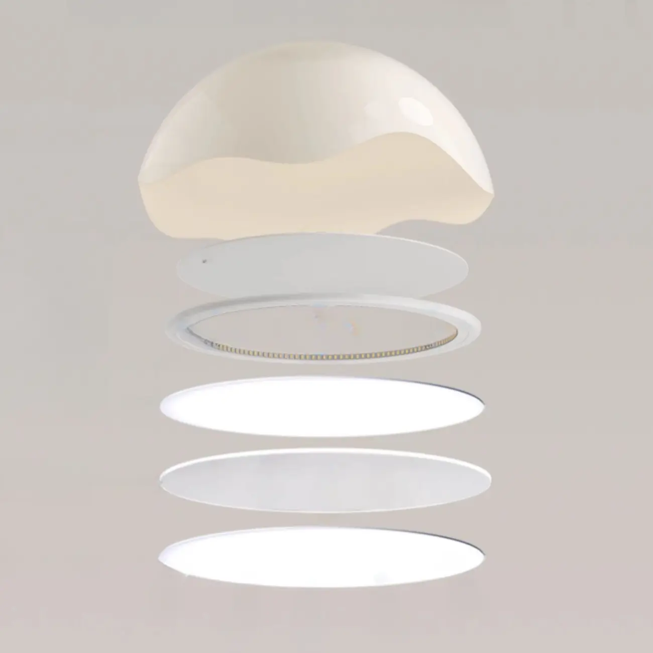 White Acrylic Pendant Light with Remote & Adjustable Height Image - 11 | homeyfad