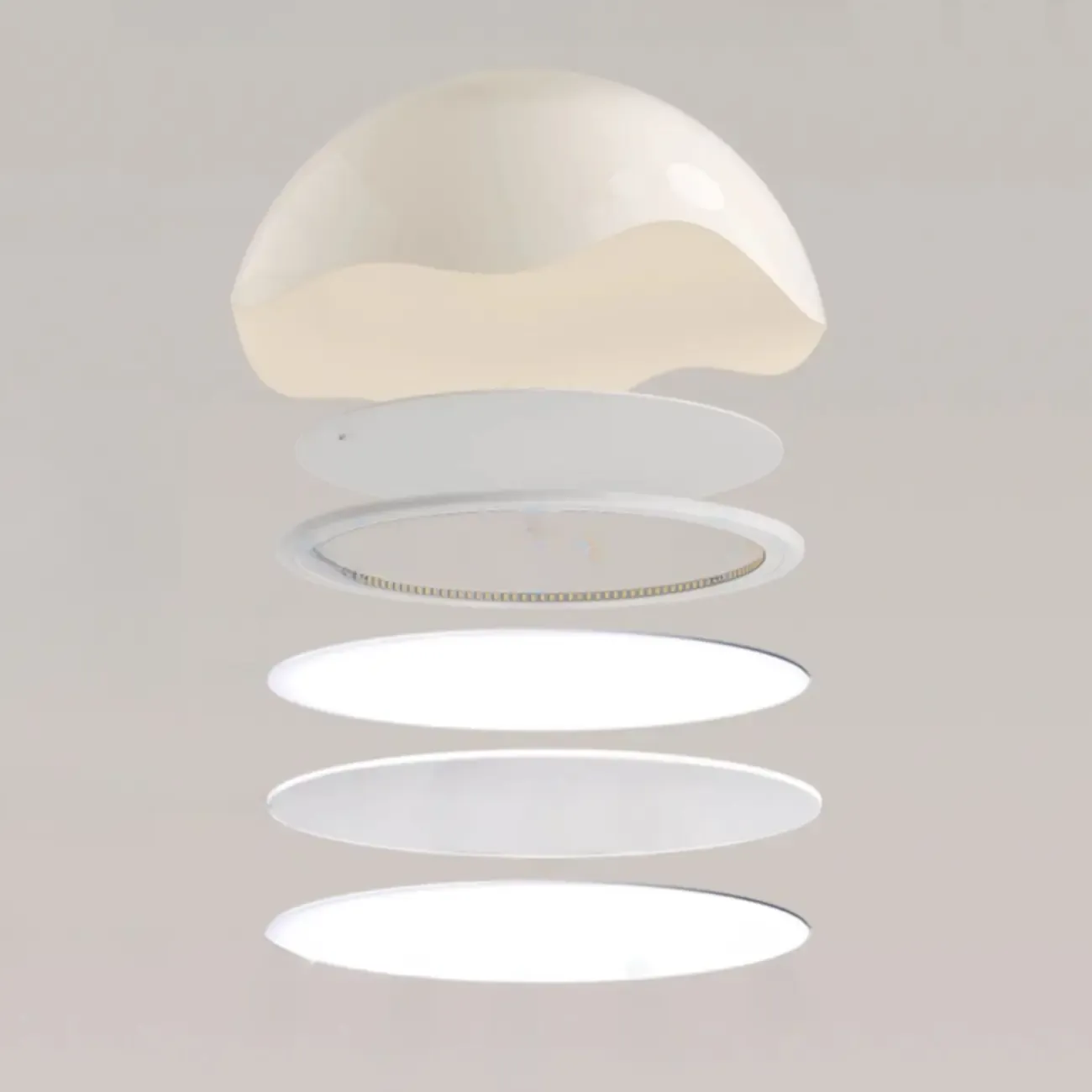 White Acrylic Pendant Light with Remote & Adjustable Height Image - 11