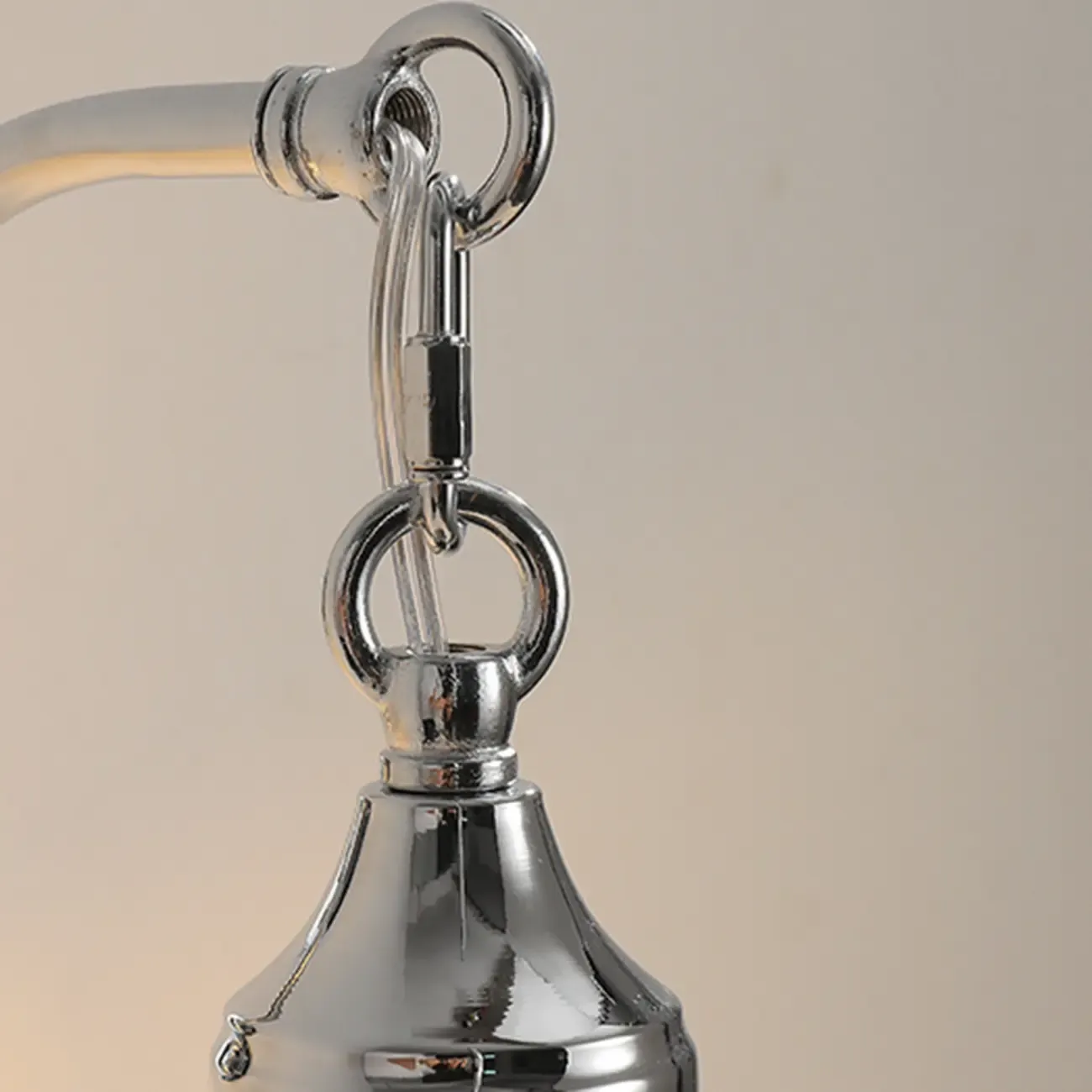 Modern Silver Wall Sconce with Glass Shade Image - 5