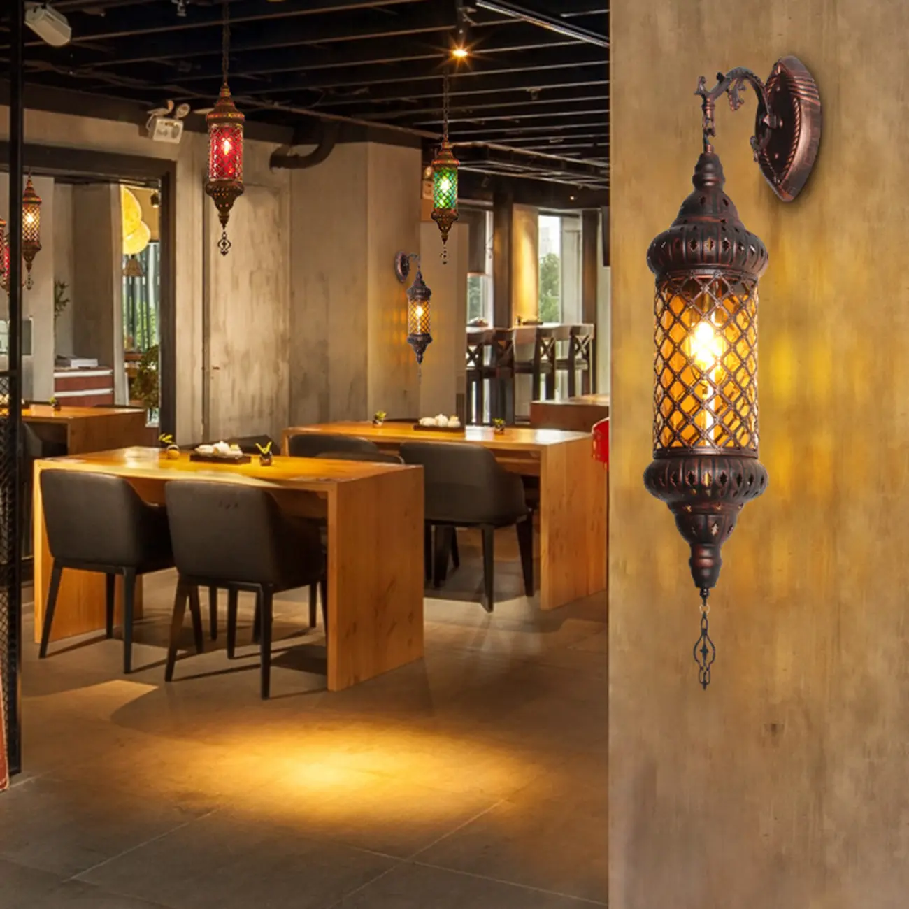 Mid-Century Vintage Metal and Glass Rust Wall Sconce Image - 5 | homeyfad