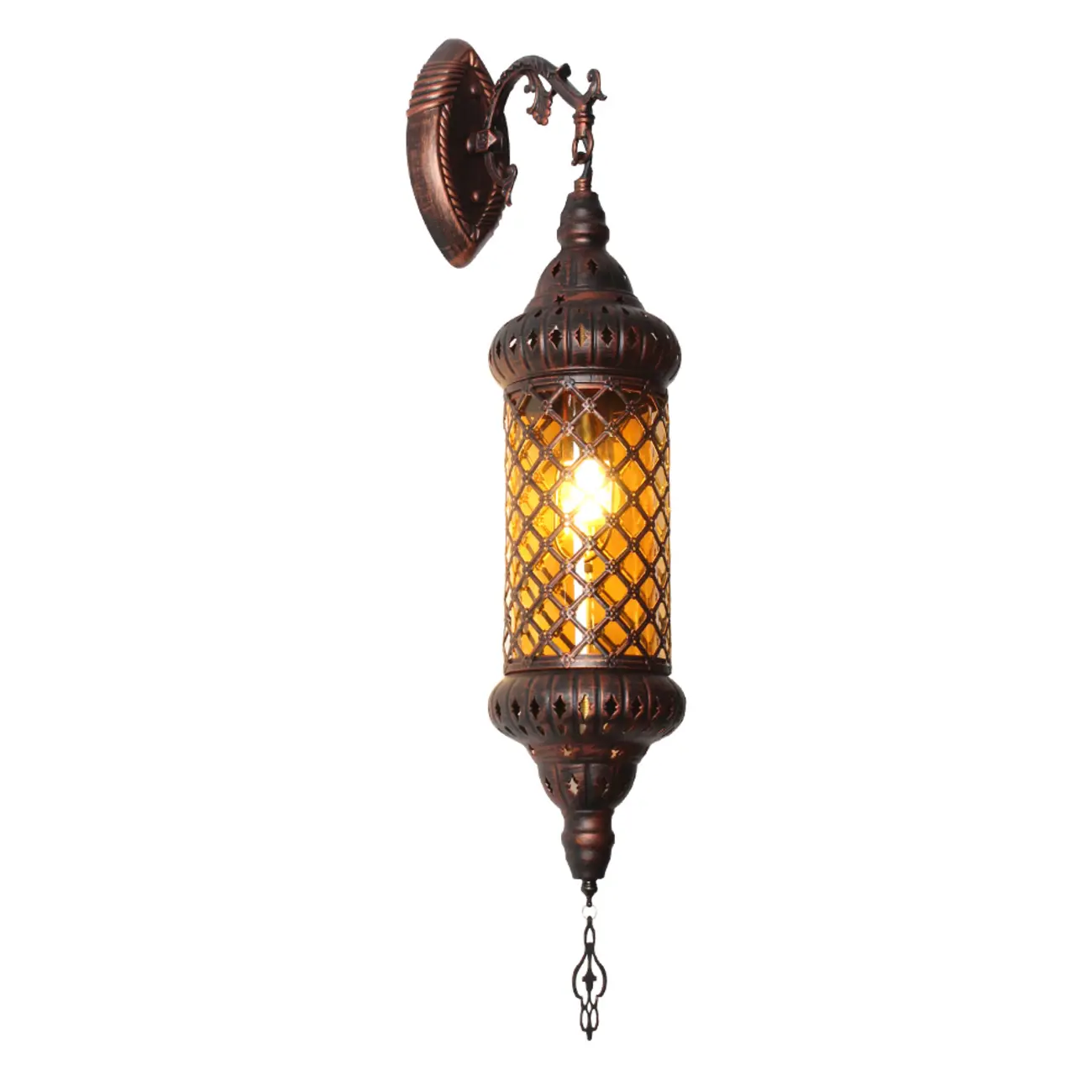 Mid-Century Vintage Metal and Glass Rust Wall Sconce Image - 7 | homeyfad