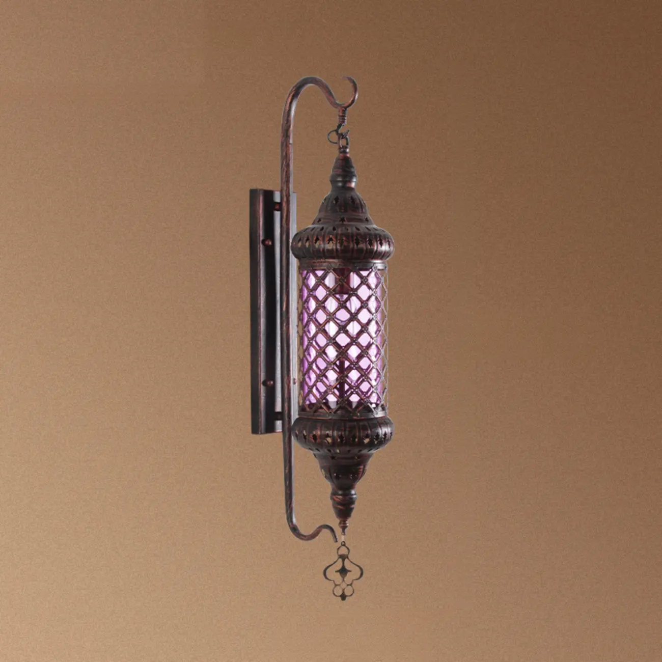 Mid-Century Vintage Metal and Glass Rust Wall Sconce Image - 8 | homeyfad