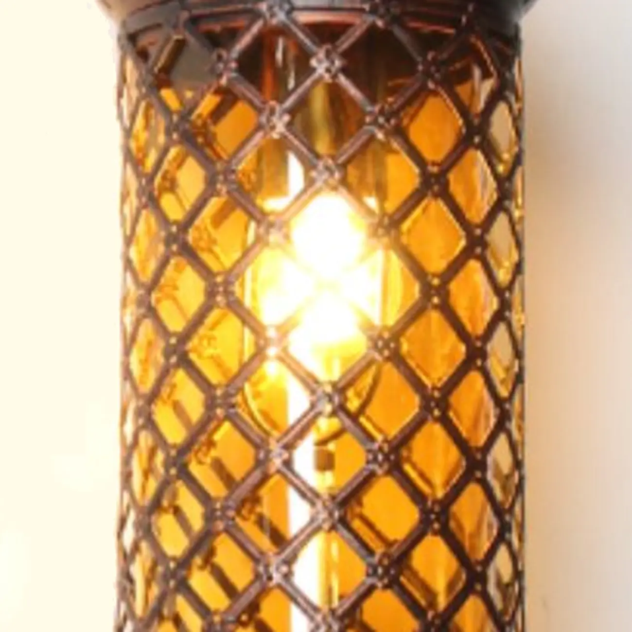 Mid-Century Vintage Metal and Glass Rust Wall Sconce Image - 9 | homeyfad