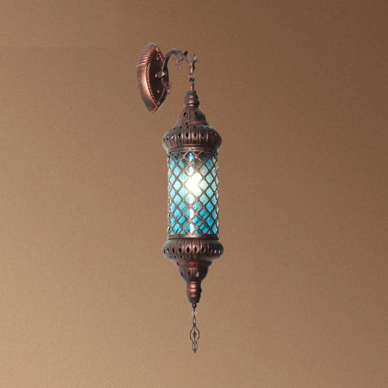 Mid-Century Vintage Metal and Glass Rust Wall Sconce Image - 13 | homeyfad