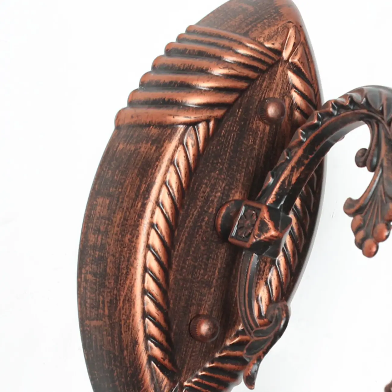 Mid-Century Vintage Metal and Glass Rust Wall Sconce Image - 15 | homeyfad