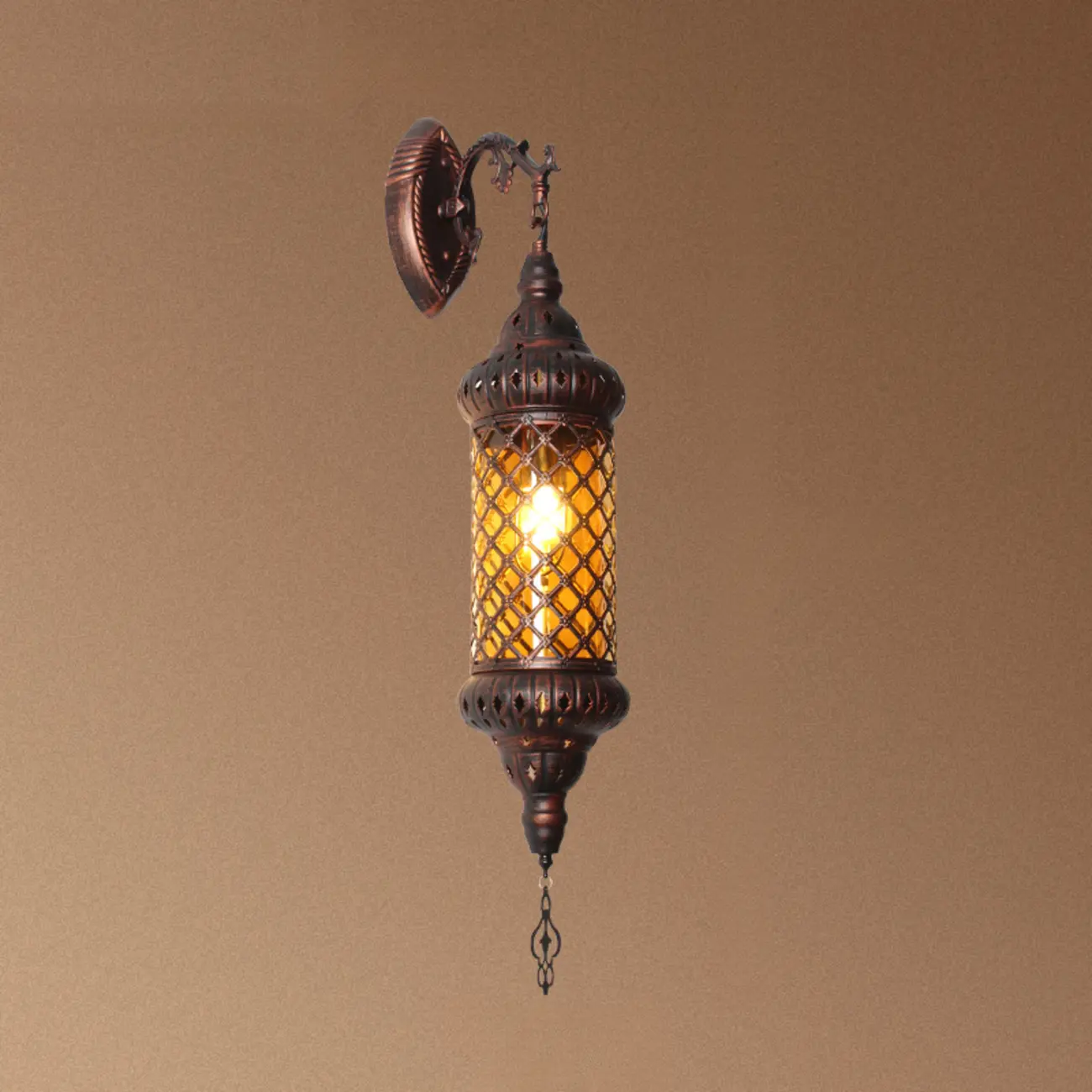 Mid-Century Vintage Metal and Glass Rust Wall Sconce Image - 17 | homeyfad