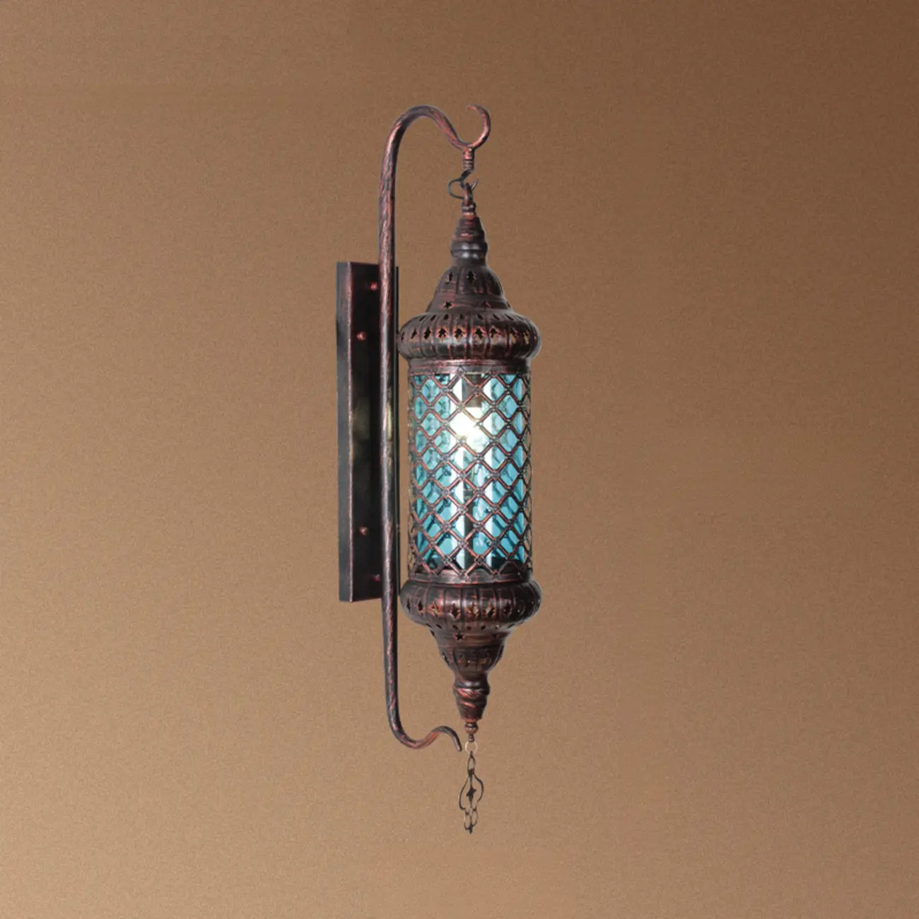 Mid-Century Vintage Metal and Glass Rust Wall Sconce Image - 20 | homeyfad