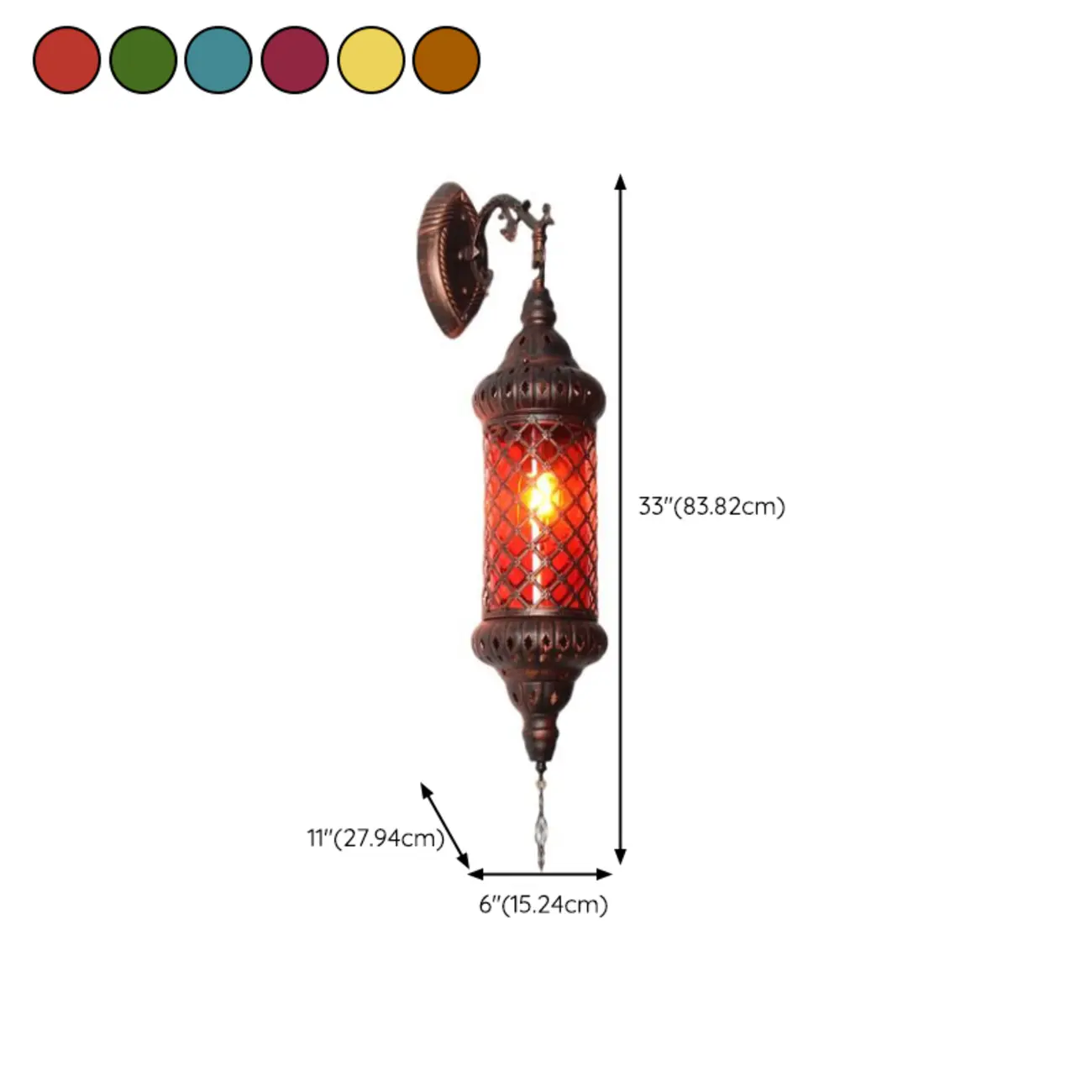 Mid-Century Vintage Metal and Glass Rust Wall Sconce #size | homeyfad