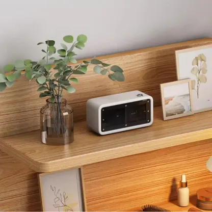 Modern Wooden Three-layer Bedside Table with Lamp Shelf Image - 15