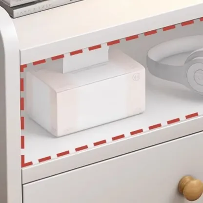 Modern Wooden Three-layer Bedside Table with Lamp Shelf Image - 10