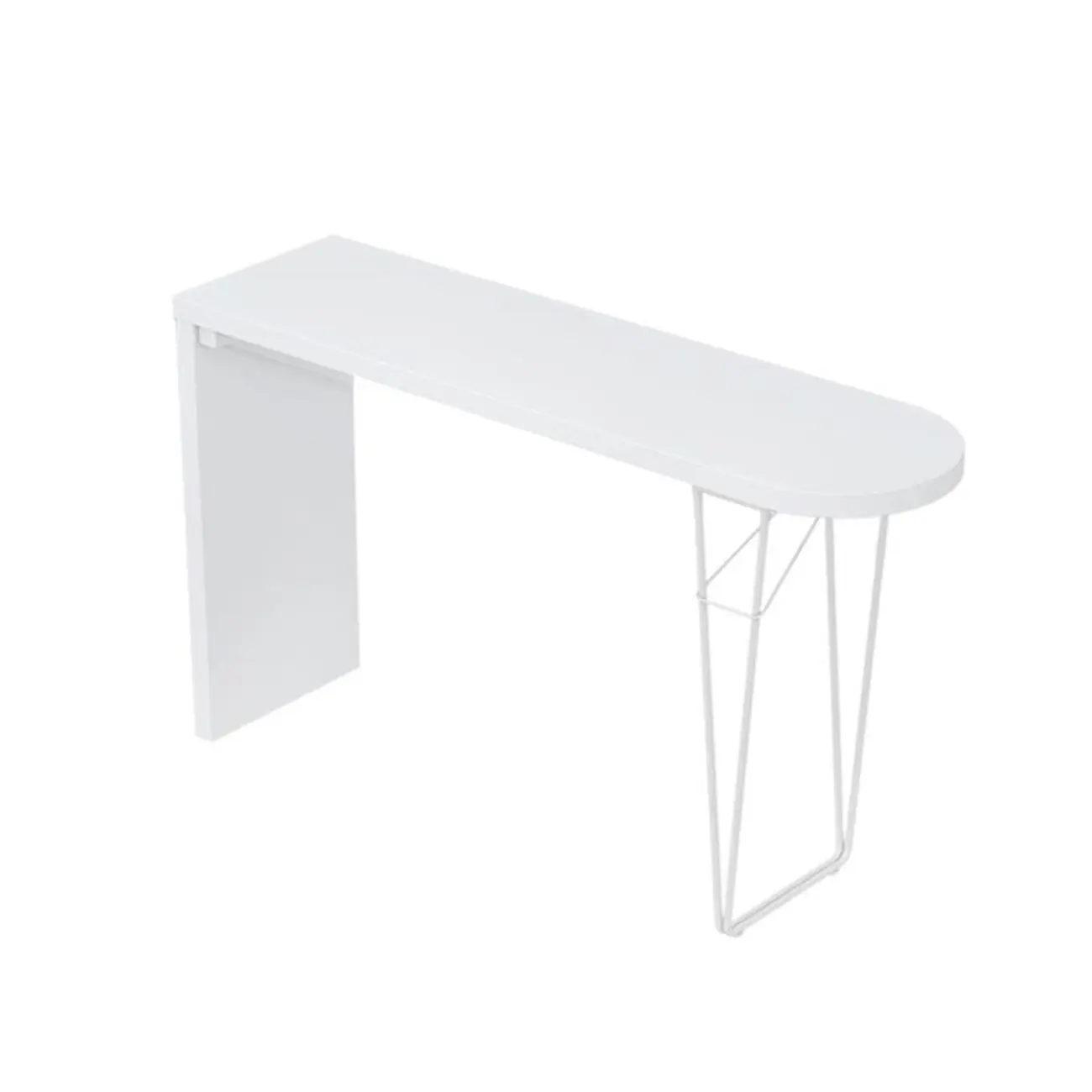Stylish Pure White Wooden Metal Double Pedestal Bar Tables Image - 4 | homeyfad