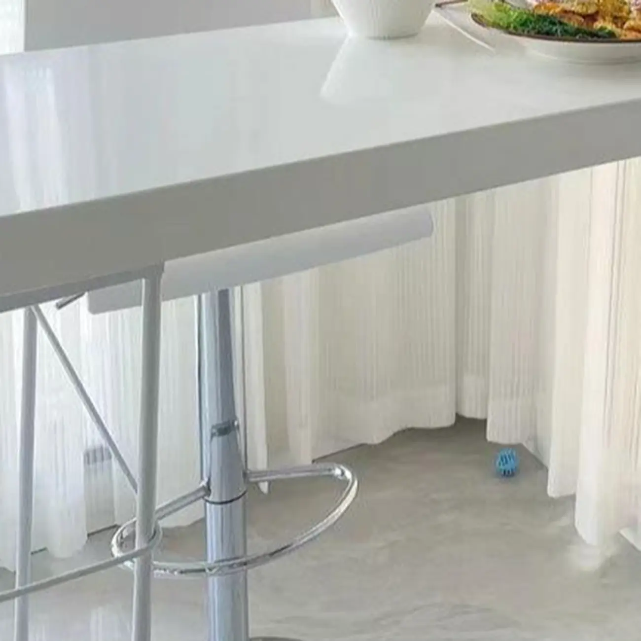 Stylish Pure White Wooden Metal Double Pedestal Bar Tables Image - 7 | homeyfad