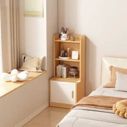 Multi-functional Wooden 5-Shelf Closed Back White Bookcase Image - 10