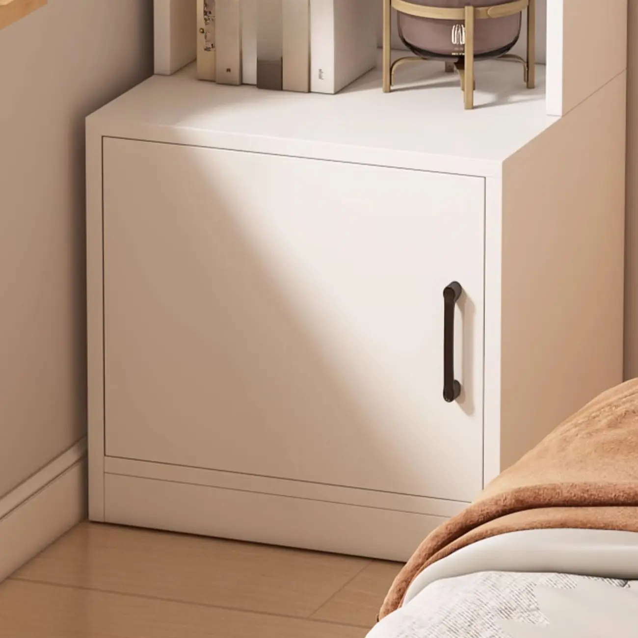 Multi-functional Wooden 5-Shelf Closed Back White Bookcase Image - 17 | homeyfad