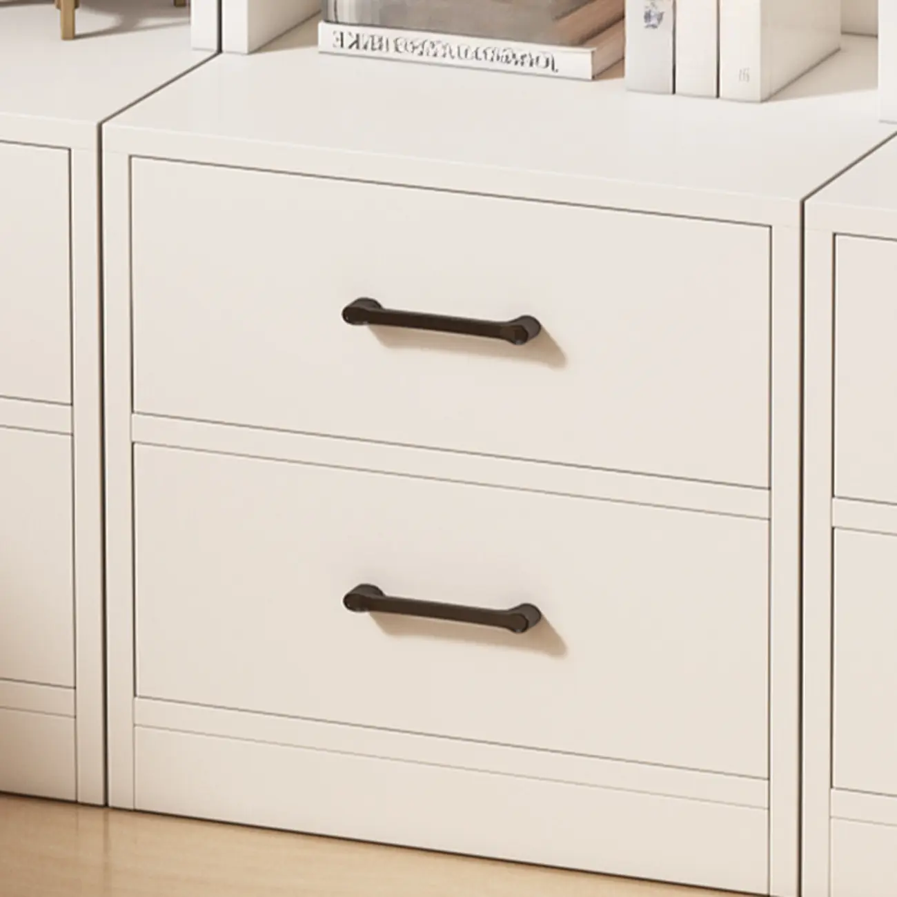 Multi-functional Wooden 5-Shelf Closed Back White Bookcase Image - 19 | homeyfad