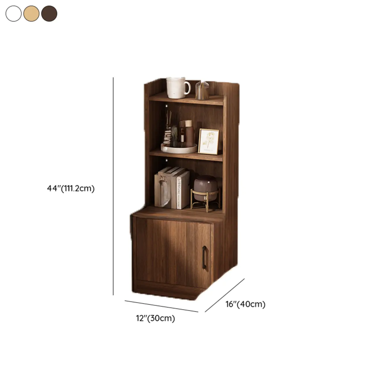 Multi-functional Wooden 5-Shelf Closed Back White Bookcase #size