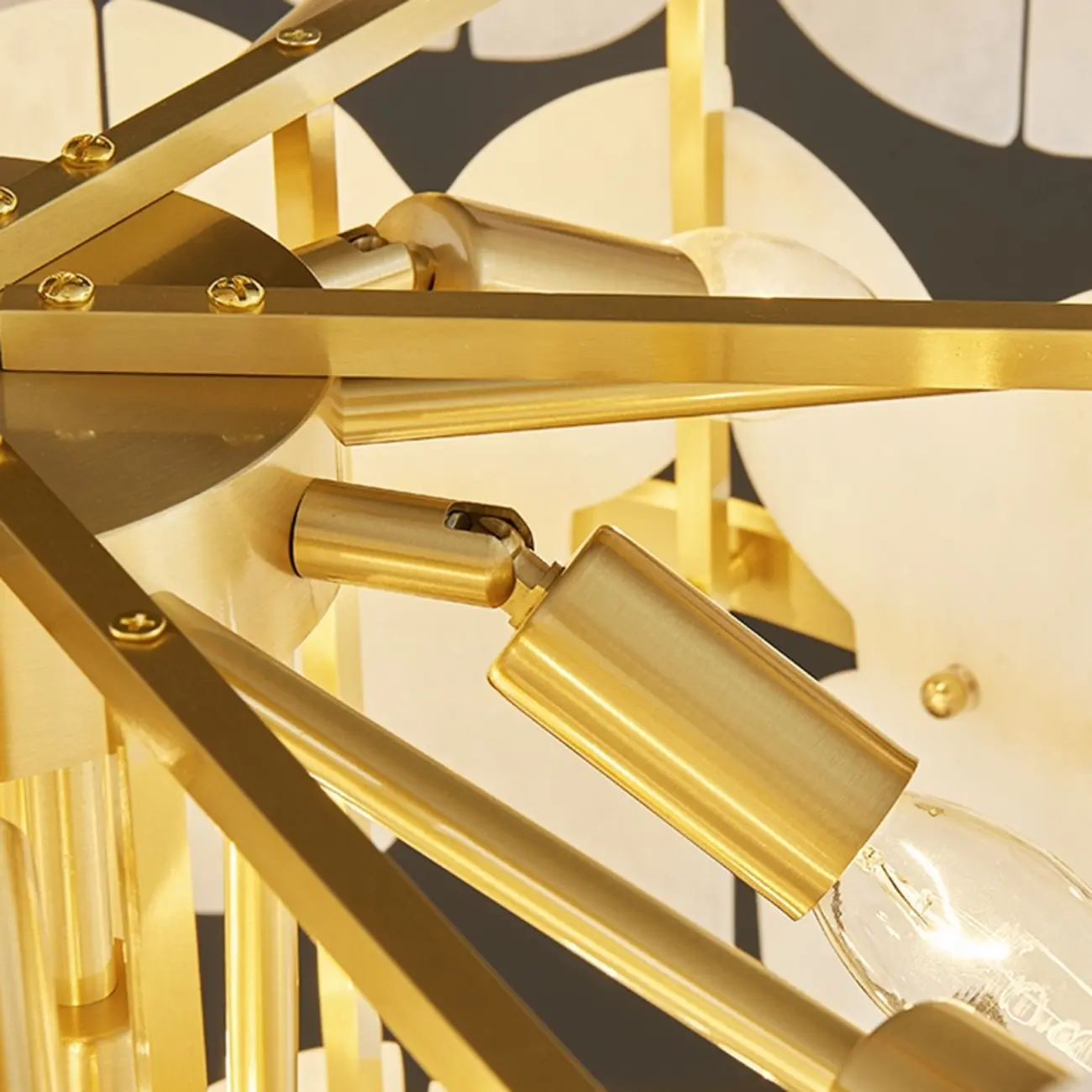 Luxurious Round Gold Tiered Alabaster Chandelier Image - 9 | homeyfad