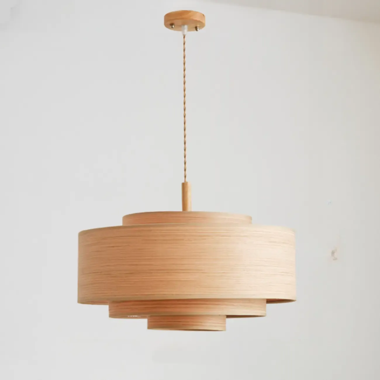 3 Tiers Solid Wood Pendant Lighting Adjustable Height Image - 6