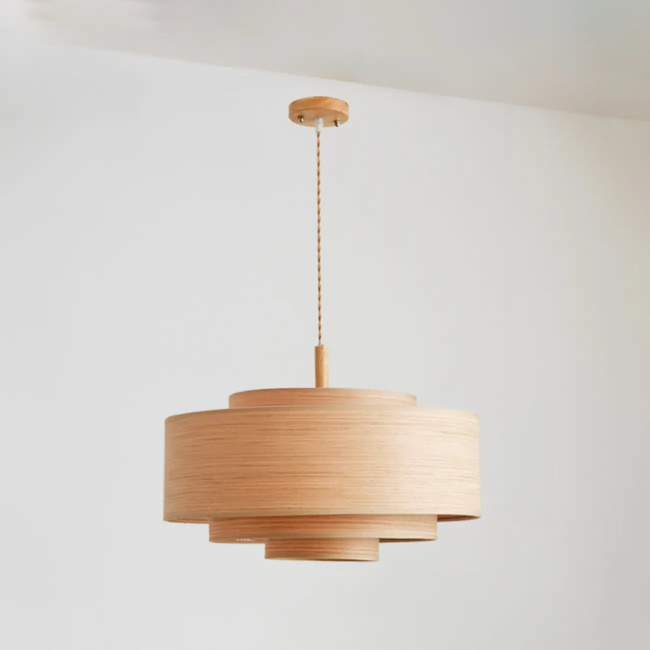 3 Tiers Solid Wood Pendant Lighting Adjustable Height Image - 7 | homeyfad
