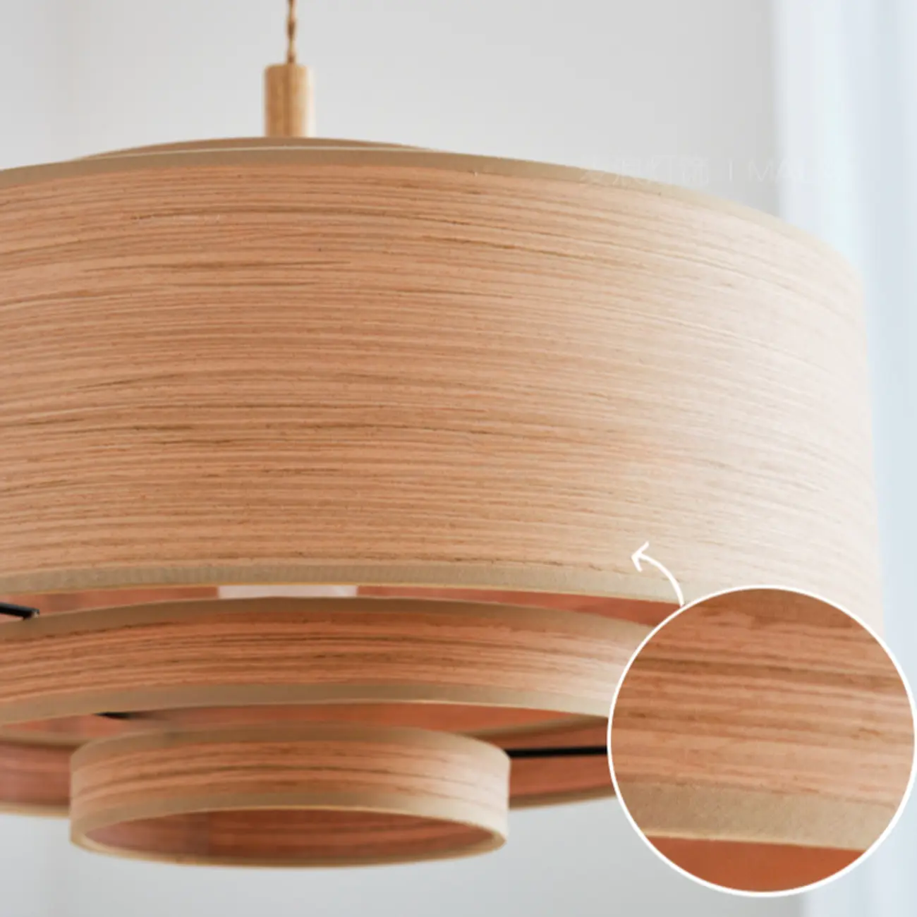 3 Tiers Solid Wood Pendant Lighting Adjustable Height Image - 8 | homeyfad