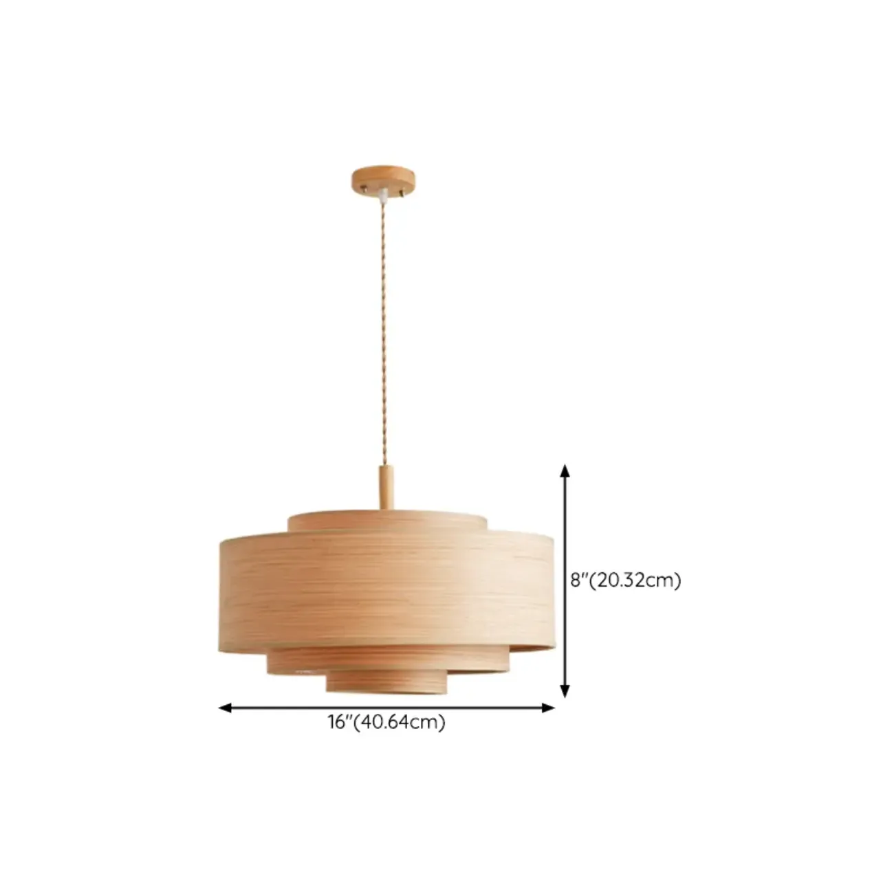 3 Tiers Solid Wood Pendant Lighting Adjustable Height Image - 12
