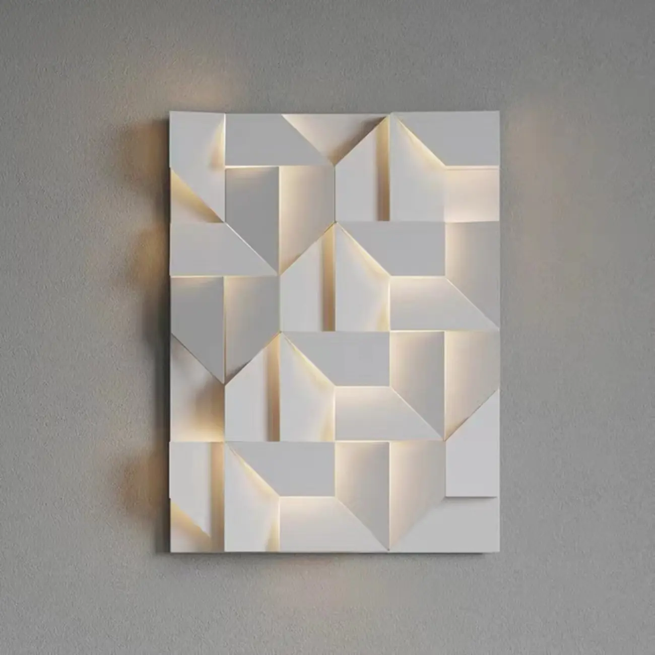 Art Decor White Geometric Metal LED Wall Sconce with Remote  Image - 1 | homeyfad