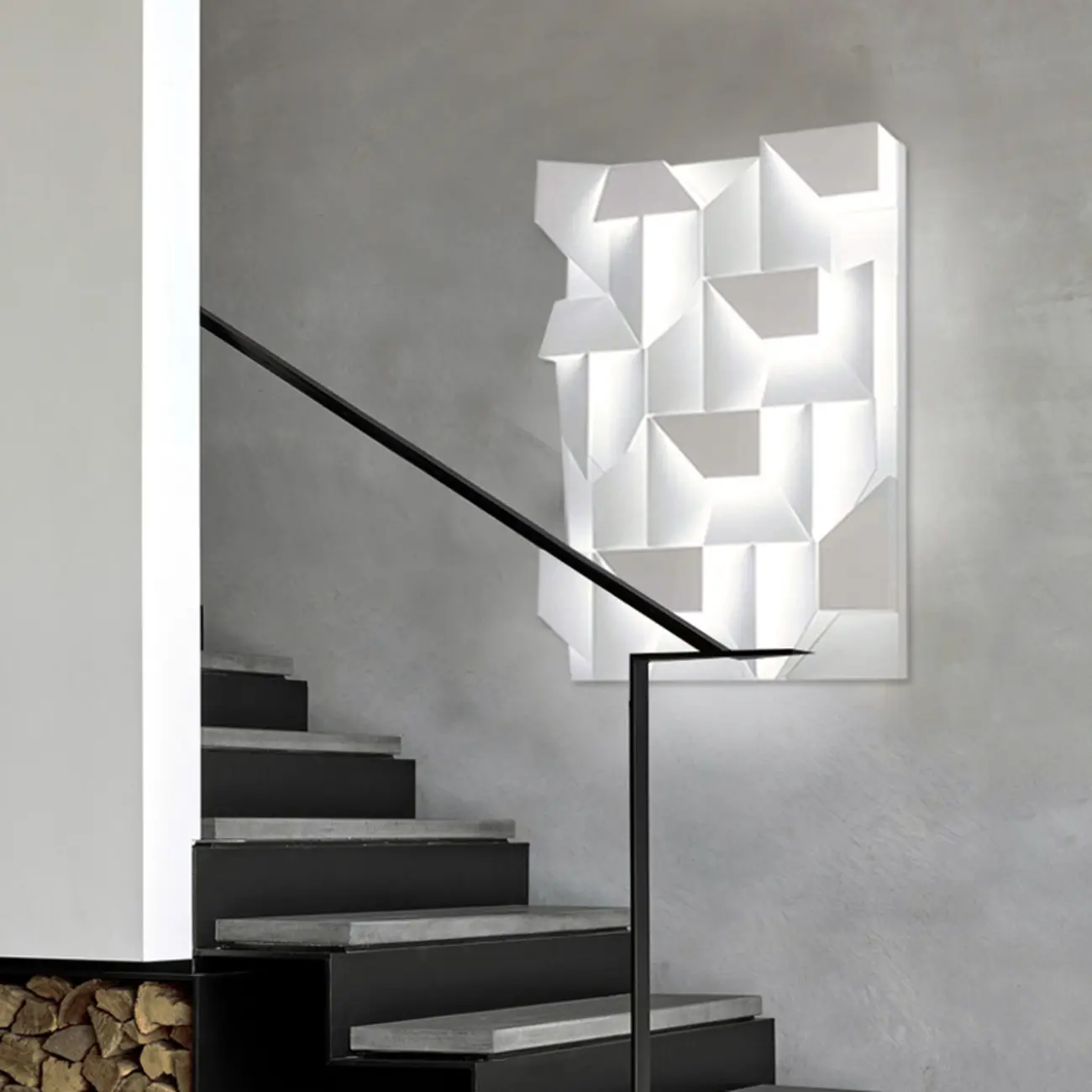 Art Decor White Geometric Metal LED Wall Sconce with Remote  Image - 3 | homeyfad