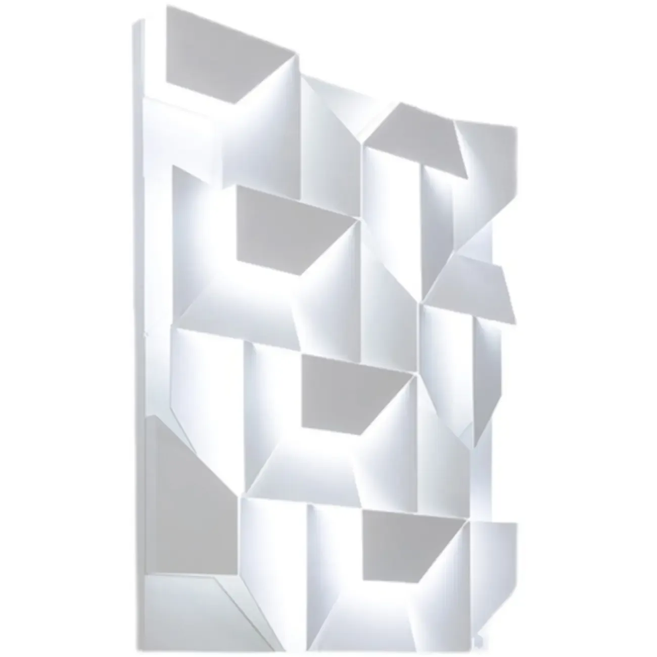 Art Decor White Geometric Metal LED Wall Sconce with Remote  Image - 9