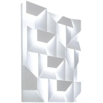 Art Decor White Geometric Metal LED Wall Sconce with Remote  Image - 9