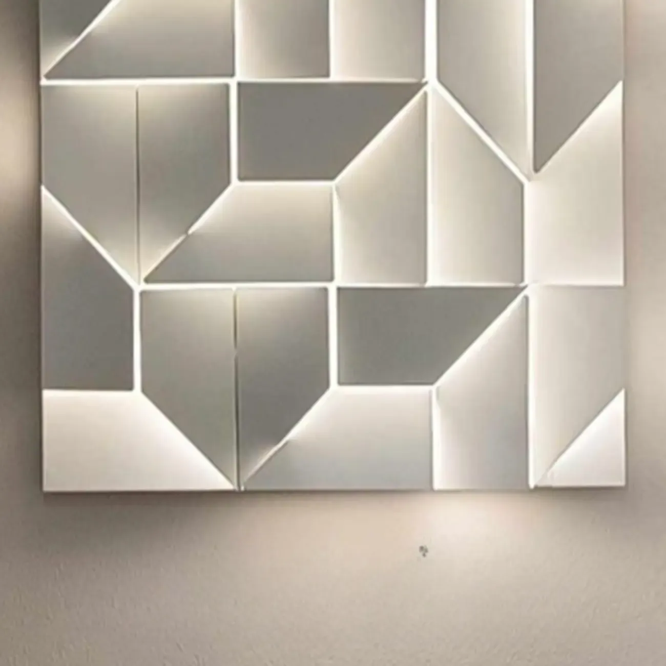 Art Decor White Geometric Metal LED Wall Sconce with Remote  Image - 10