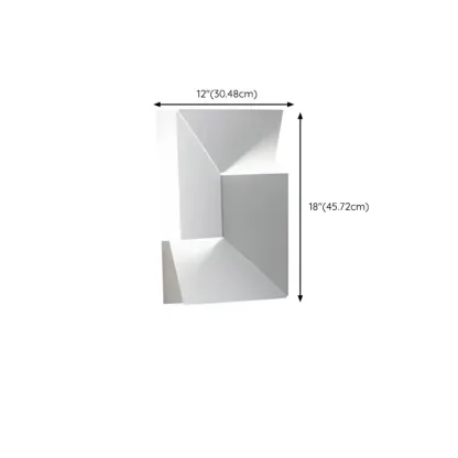 Art Decor White Geometric Metal LED Wall Sconce with Remote  Image - 12