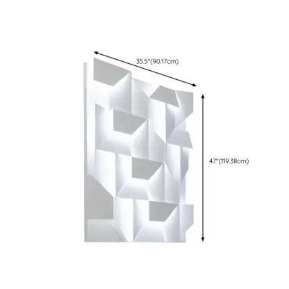 Art Decor White Geometric Metal LED Wall Sconce with Remote  Image - 14