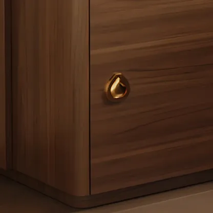 Multi-functional Nut-Brown Wood Lighting Smart Nightstand Image - 9