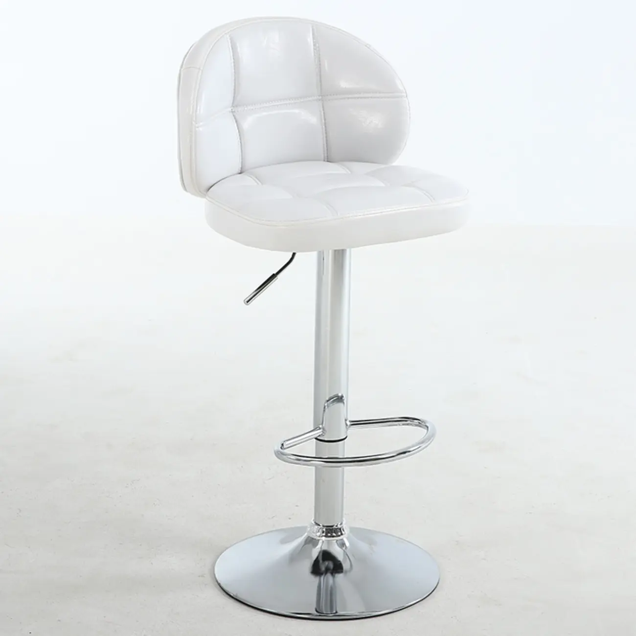 Contemporary Leather Swivel Adjustable Bar Stool Image - 2 | homeyfad