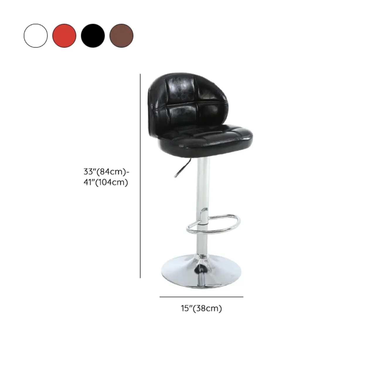 Contemporary Leather Swivel Adjustable Bar Stool #size | homeyfad