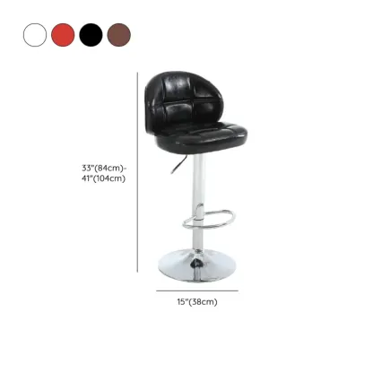 Contemporary Leather Swivel Adjustable Bar Stool #size