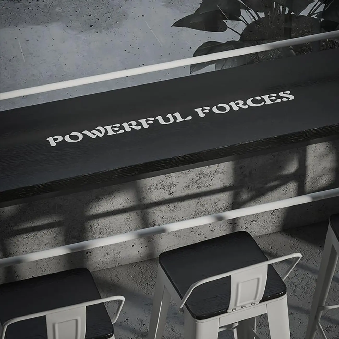 Rectangular Black Wood White Metal Four-Legged Bar Table Seat of 4 Image - 5 | homeyfad