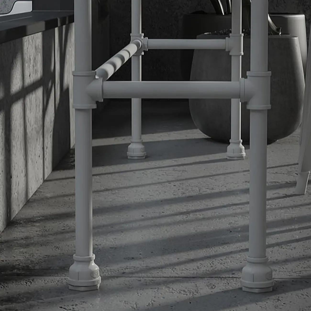 Rectangular Black Wood White Metal Four-Legged Bar Table Seat of 4 Image - 7 | homeyfad