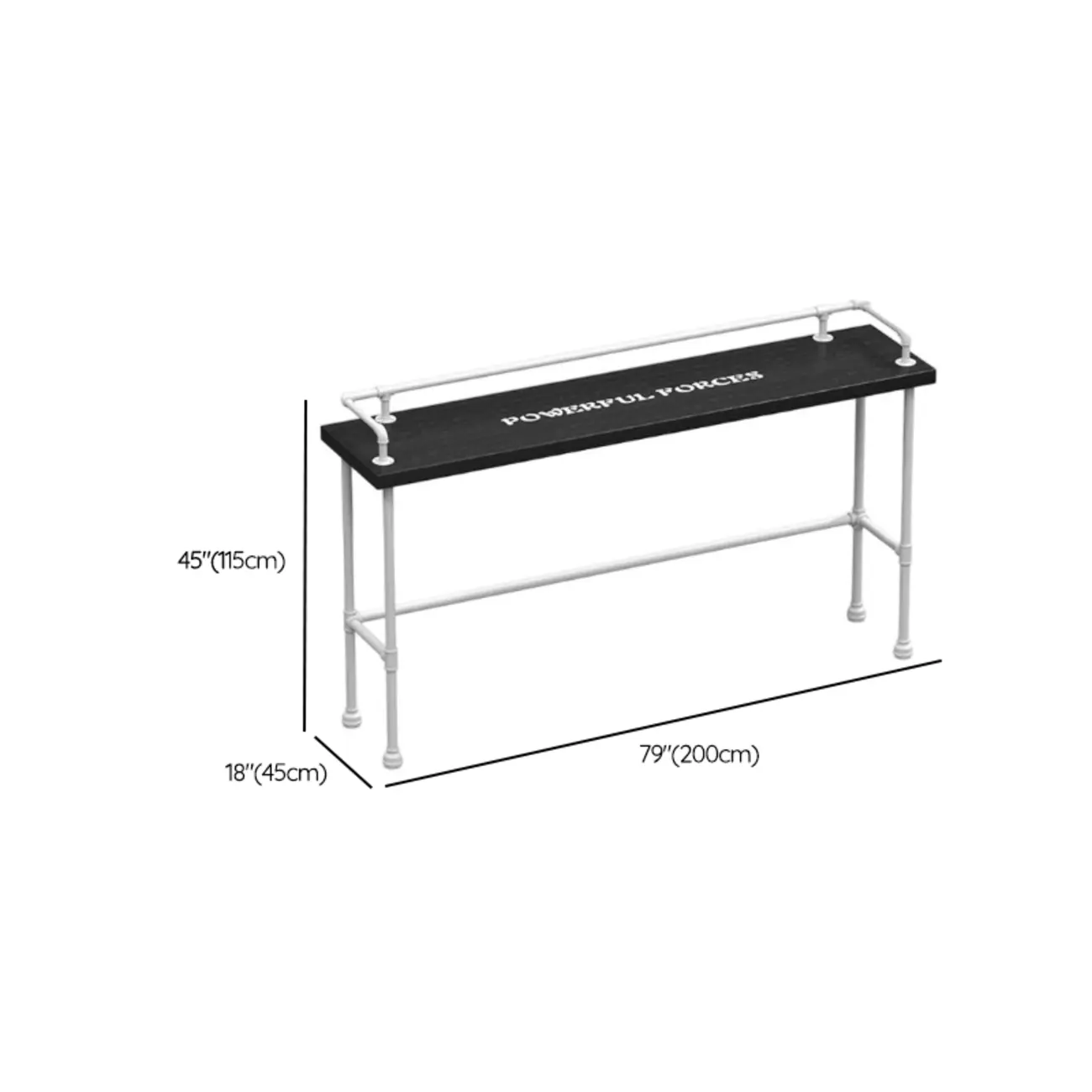 Rectangular Black Wood White Metal Four-Legged Bar Table Seat of 4 Image - 12 | homeyfad