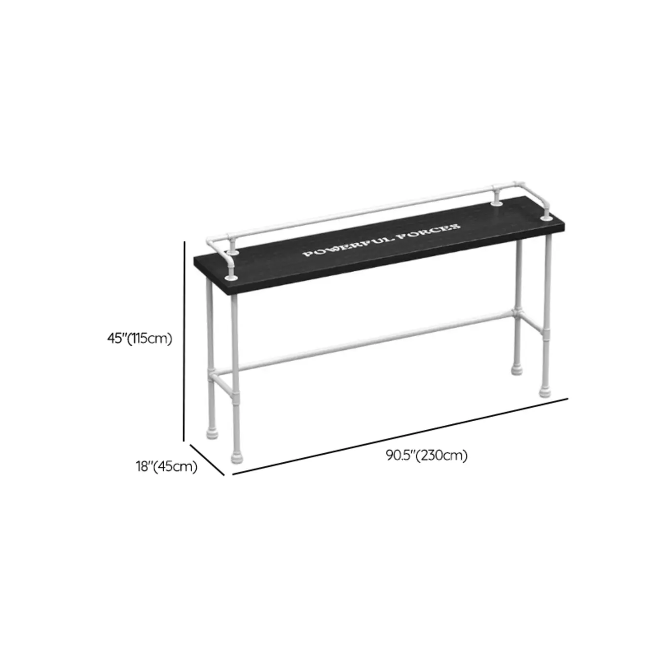 Rectangular Black Wood White Metal Four-Legged Bar Table Seat of 4 Image - 13 | homeyfad