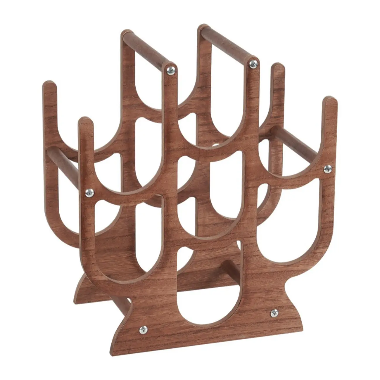 Casual Lumber Countertop Wine Holder Bottle, Nestable with Open Wine Rack Image - 6 | homeyfad