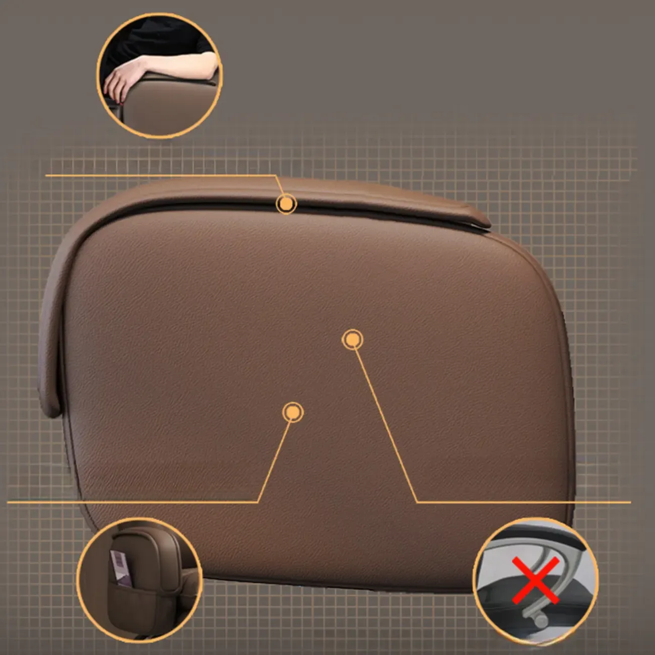 Adjustable Leather Coffee Lumbar Support Swivel Office Chair Image - 7