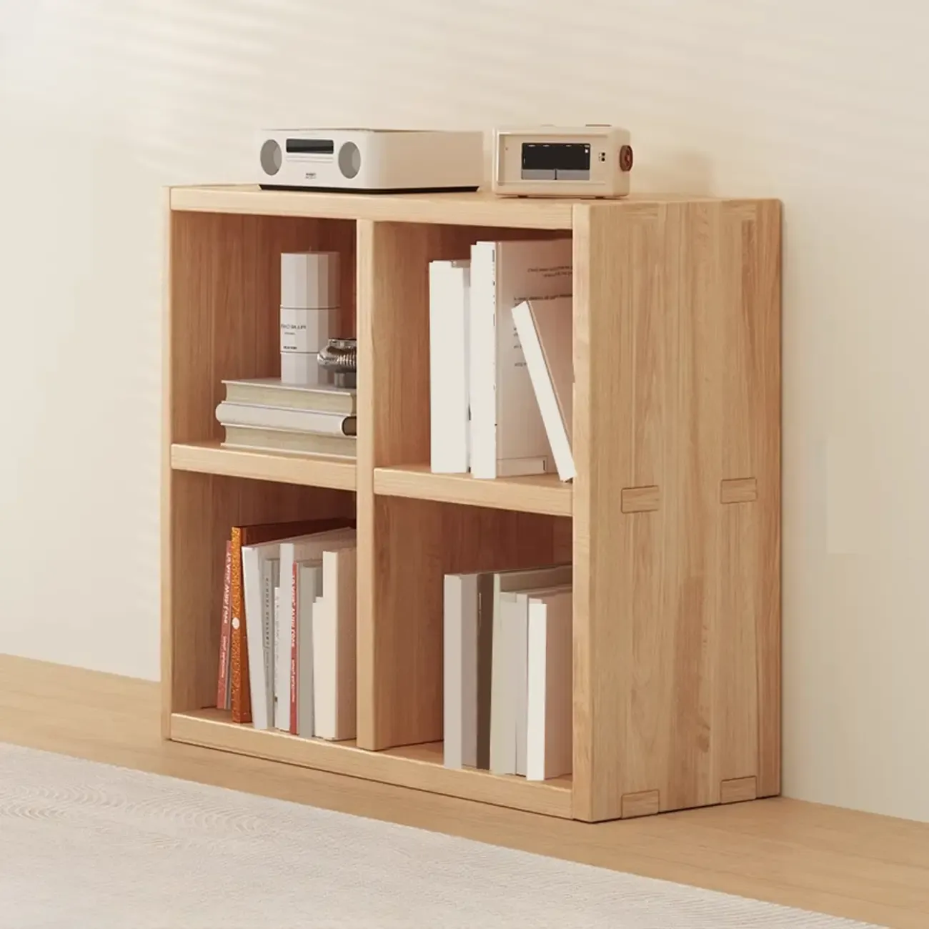 Minimalist Horizontal Wood Bookcases Cube Organizer | HomeyFad