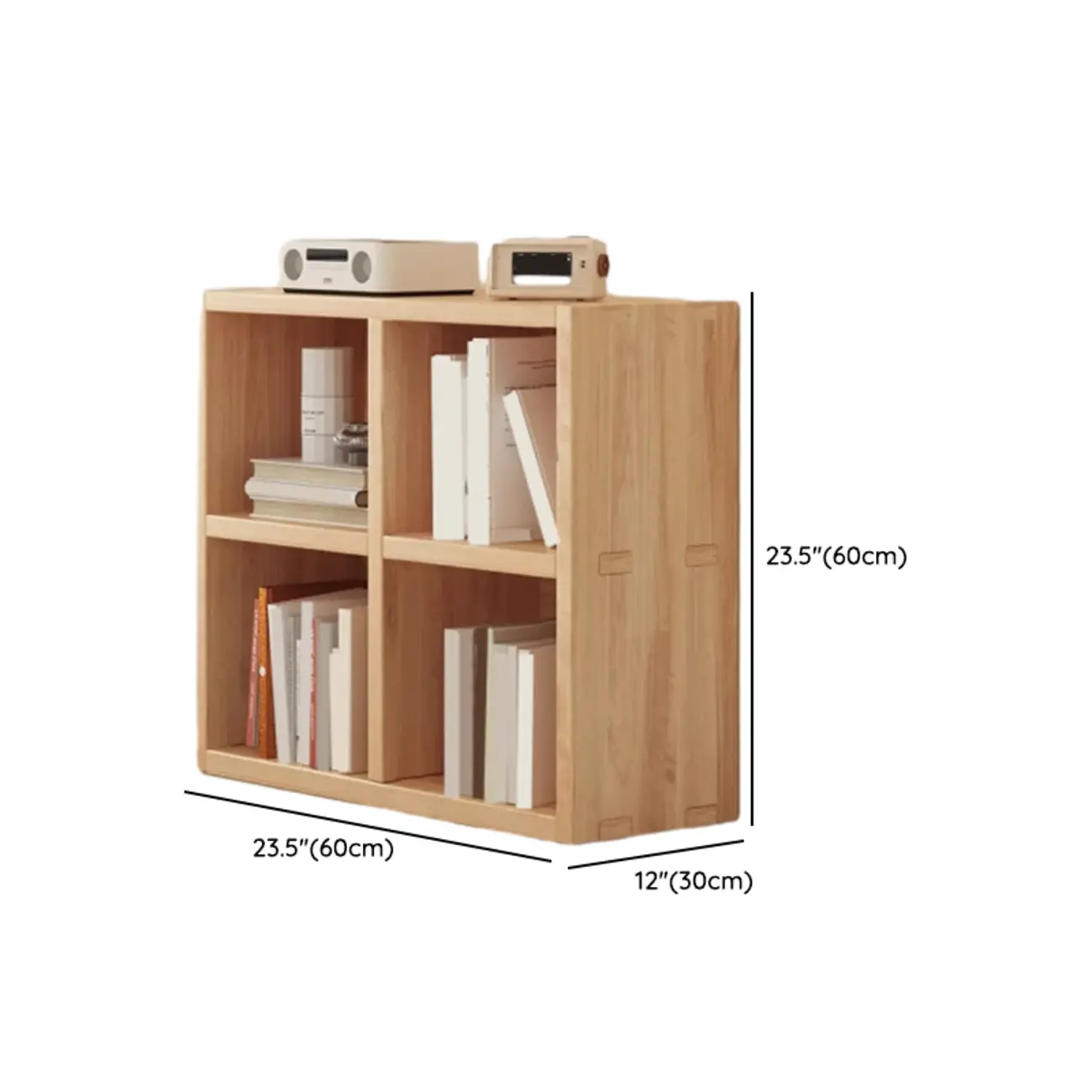 Nordic Wooden Vertical Closed Back Bookcase in Natural Finish Image - 10 | homeyfad