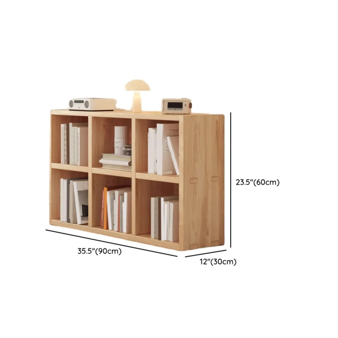 Nordic Wooden Vertical Closed Back Bookcase in Natural Finish Image - 12 | homeyfad
