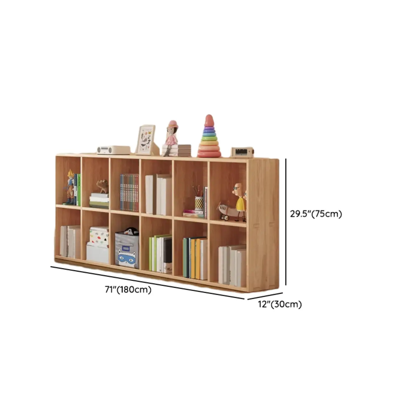 Nordic Wooden Vertical Closed Back Bookcase in Natural Finish Image - 19 | homeyfad
