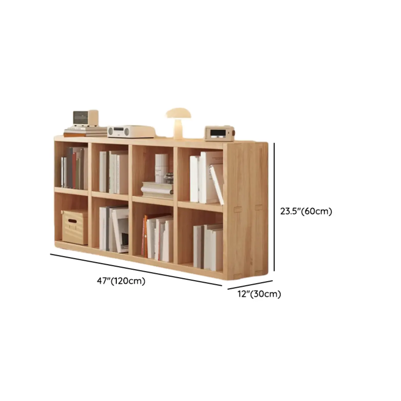 Nordic Wooden Vertical Closed Back Bookcase in Natural Finish Image - 20 | homeyfad