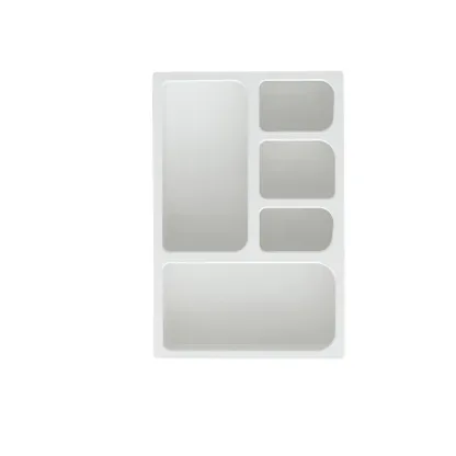 White Wooden Dining Hutch Display Cabinet with Shelves Image - 3