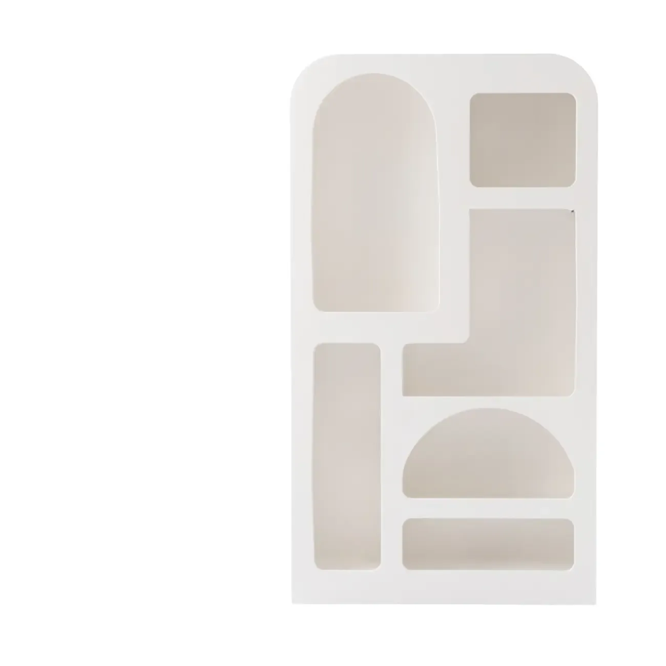 White Wooden Dining Hutch Display Cabinet with Shelves Image - 9